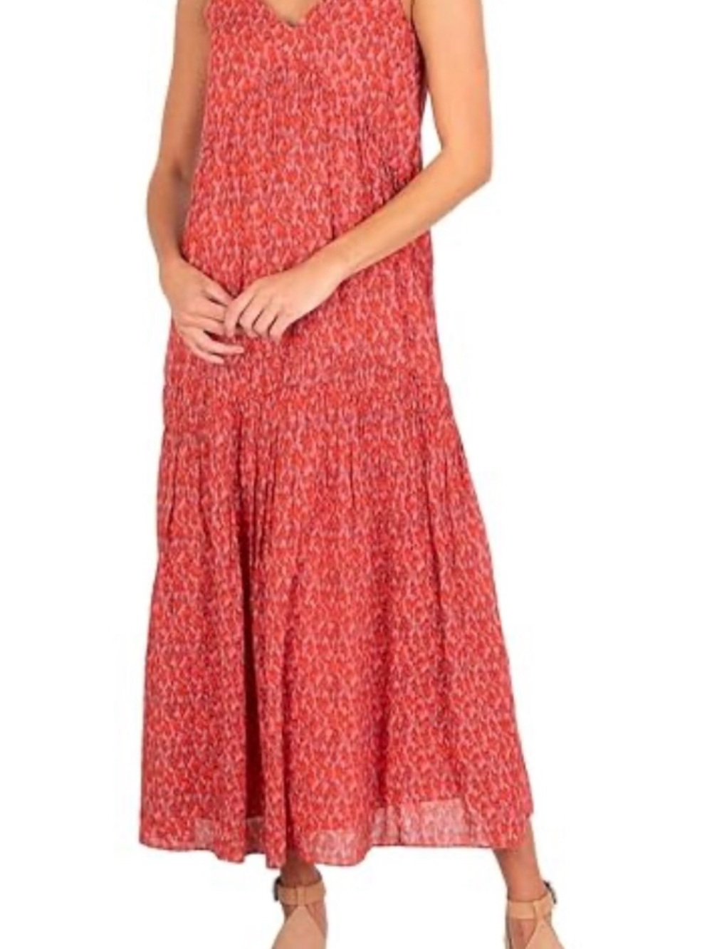 Joie Women Tiered Maxi Size Large Color Tea Rose Beautiful Summer Dress Bohochic